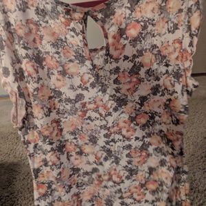 Floral cotton sleeveless top